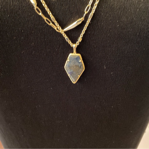 Kendra Scott Framed Tessa Multi Strand Necklace - NWT - Blue Lapis - Picture 4 of 14